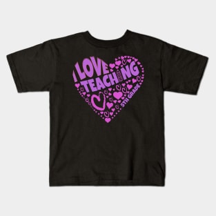 Cute teacher love for students on I Love Teaching 5th Grade tee Kids T-Shirt